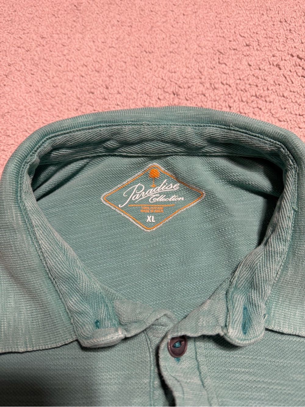 Paradise Collection Teal Green Short Sleeve Polo Shirt XL 🌴👕